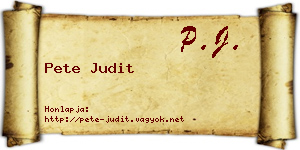 Pete Judit névjegykártya